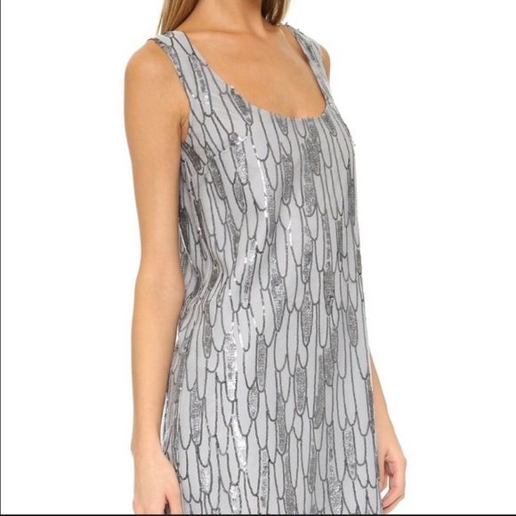 BB Dakota Roselynn Silver Sequin Shift Dress - Picture 2 of 9